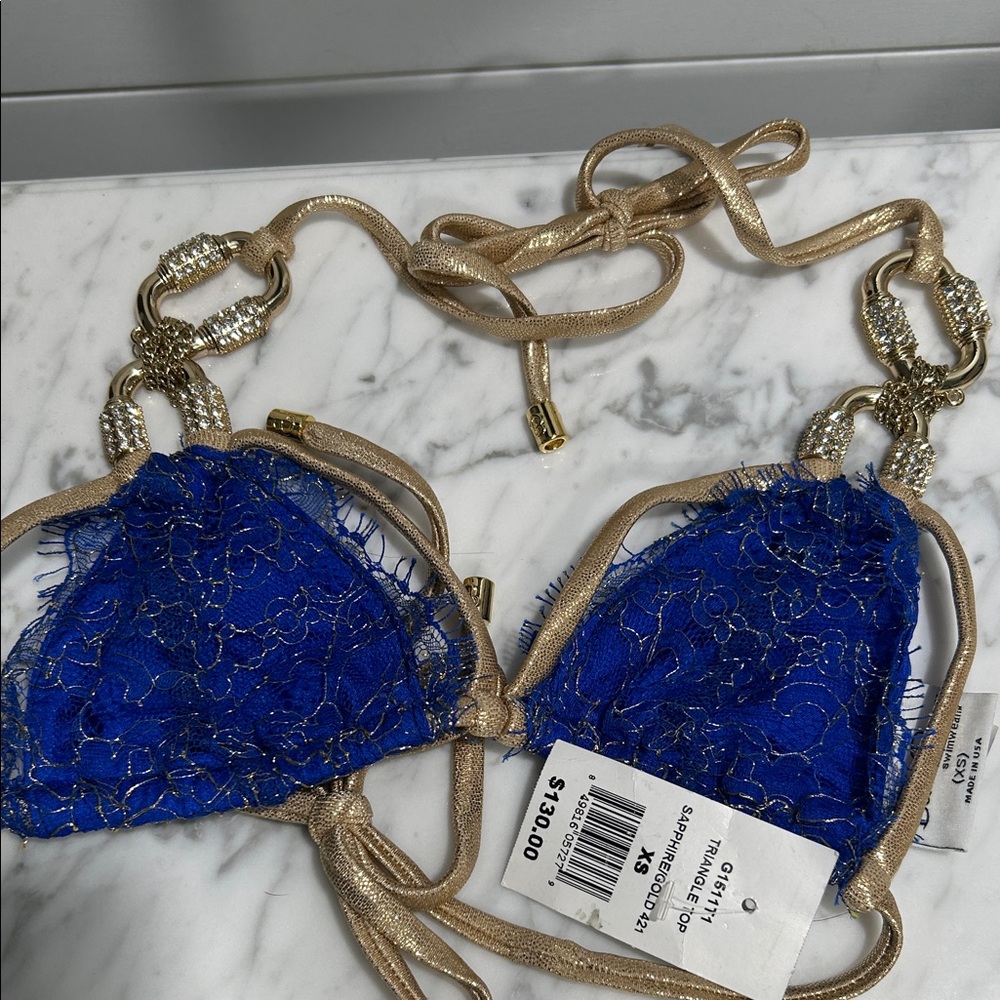 Beach Bunny Madagascar Glam Sapphire Blue Top - Picture 4 of 4